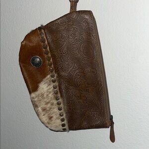 Myra Bag Brown and Tan Clutch